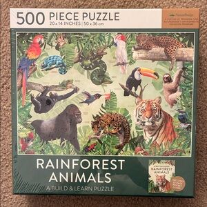Rainforest Animals A Build & Learn 500 Piece Puzzle Includes Pocket Guide